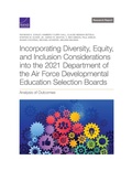 Cover: Incorporating Diversity, Equity, and Inclusion Considerations Into the 2021 Department of the Air Force Developmental Education Selection Boards - RAND Corporation