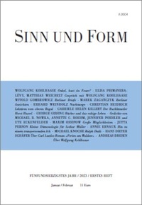 Enlarge image Cover: SINN UND FORM 1/2023 - SINN und FORM
