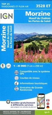 Abbildung von: Morzine / Massif du Chablais / Portes du Soleil: 3528ET - Institut Geographique National