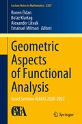 Cover: Geometric Aspects of Functional Analysis - Springer