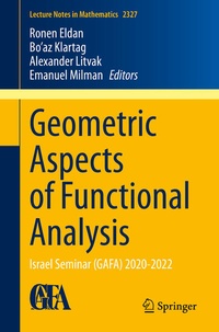 Enlarge image Cover: Geometric Aspects of Functional Analysis - Springer