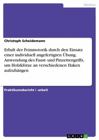 Abbildung von: Erhalt der Feinmotorik durch den Einsatz einer individuell angefertigten Übung. Anwendung des Faust- und Pinzettengriffs, um Holzklötze an verschiedenen Haken aufzuhängen - GRIN Verlag