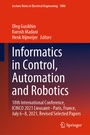 Cover: Informatics in Control, Automation and Robotics - Springer
