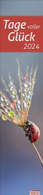 Bild: Tage voller Glück Langplaner 2024. Times&more Streifenkalender vertikal mit Fotos, die glücklich machen. Platz für Notizen. Jahres-Wandkalender 2024 mit Monatskalendarium im Format 11 x 49 cm. - Heye