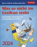 Cover: Was so nicht im Lexikon steht. Tagesabrei&szlig;kalender 2024. Kurioses, spannendes und unn&uuml;tzes Wissen als Tischkalender f&uuml;r jeden Tag. Abrei&szlig;-Tageskalender zum Aufstellen oder Aufh&auml;ngen - Harenberg
