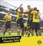 Cover: BVB Postkartenkalender 2024. Kleiner Kalender für große Fans: Die Stars von Borussia Dortmund in einem Tischkalender zum Aufstellen oder Aufhängen. Jeden Monat eine Spieler-Postkarte. - Heye