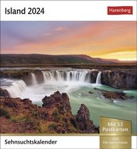 Abbildung von: Island Sehnsuchtskalender 2024. Fernweh in einem Foto-Kalender zum Aufstellen. Die schönsten Landschaften Islands als Postkarten in einem Tischkalender - Harenberg