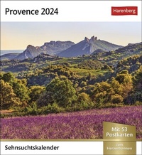 Abbildung von: Provence Sehnsuchtskalender 2024. Foto-Kalender zum Aufstellen, mit 53 Postkarten zum Sammeln und verschicken. Dekorativer Tischkalender 2024. Auch zum Aufhängen - Harenberg