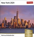 Cover: New York Sehnsuchtskalender 2024. Der Big Apple in einem Foto-Kalender f&uuml;r den Tisch. Aufstellkalender mit 53 Postkarten, jede Woche ein bisschen Fernweh. Auch zum Aufh&auml;ngen - Harenberg