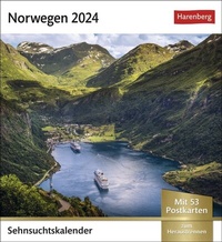 Abbildung von: Norwegen Sehnsuchtskalender 2024. Urlaubsträume in einem Tischkalender im Postkartenformat. Jede Woche neue Eindrücke verpackt in einen Foto-Kalender. Auch zum Aufhängen - Harenberg