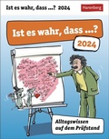 Cover: Ist es wahr, dass ...? Tagesabrei&szlig;kalender 2024. Interessanter Tischkalender mit t&auml;glichem Alltags-Wissen. Tageskalender &uuml;ber popul&auml;re Irrt&uuml;mer. Kalender 2024 zum Aufstellen - Harenberg