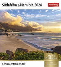 Abbildung von: Südafrika Sehnsuchtskalender 2024. Wochen-Kalender zum Aufstellen für Urlaubsfeeling zu Hause. Postkarten-Fotokalender für den Schreibtisch. Auch zum Aufhängen - Harenberg