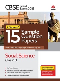 Abbildung von: Cbse Board Exam 2023 I-Succeed 15 Sample Question Papers Social Science Class 10th - Arihant Publications India Limited