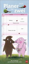 Cover: Rosalie & Tr&uuml;ffel Planer f&uuml;r zwei 2024. Wandplaner f&uuml;r 2. Partnerkalender mit 2 Spalten. Terminkalender mit niedlichen Illustrationen des bekannten Schweine-Duos. Wandkalender f&uuml;r 2 Personen - Heye