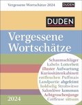 Cover: Duden Vergessene Wortsch&auml;tze Tagesabrei&szlig;kalender 2024. Kalender f&uuml;r jeden Tag, mit in Vergessenheit geratenen W&ouml;rtern. Kleiner Tischkalender zum Aufstellen oder Aufh&auml;ngen. - Harenberg