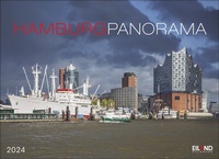 Abbildung von: Hamburg Panorama Postkartenkalender 2024. Reise-Kalender mit 12 atemberaubenden Postkarten der Hansestadt. Städte-Kalender 2024. 23 x 17 cm. Querformat. - Eiland