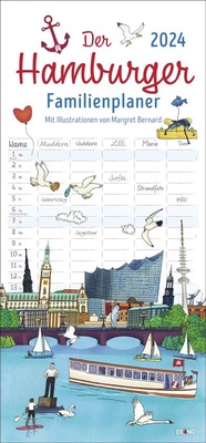 Abbildung von: Der Hamburger Familienplaner 2024. Familienkalender mit 5 Spalten. Witziger Familien-Wandkalender mit Schulferien. Hamburg Kalender 2024. - Eiland