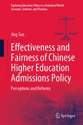 Cover: Effectiveness and Fairness of Chinese Higher Education Admissions Policy - Springer