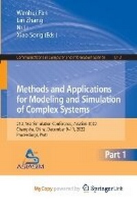 Enlarge image Cover: Methods and Applications for Modeling and Simulation of Complex Systems - Springer