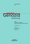 Cover: Zeitschrift f&uuml;r Genozidforschung 21. Jahrgang 2023, Heft 1 - Velbr&uuml;ck