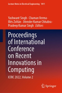 Abbildung von: Proceedings of International Conference on Recent Innovations in Computing - Springer