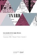Cover: Les Annales de la Regie Directe - Hachette Livre - Bnf