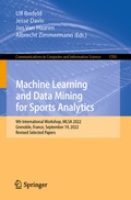 Cover: Machine Learning and Data Mining for Sports Analytics - Springer