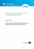 Cover: Bestimmung und Regelung der Kapillar- und Nahttiefe beim Laserstrahlschwei&szlig;en - utzverlag GmbH