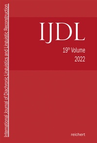 Abbildung von: International Journal of Diachronic Linguistics and Linguistic Reconstruction - Reichert Verlag