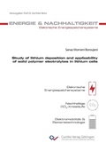 Cover: Study of lithium deposition and applicability of solid polymer electrolytes in lithium cells - Cuvillier Verlag eBooks
