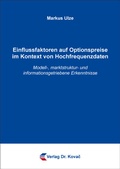 Cover: Einflussfaktoren auf Optionspreise im Kontext von Hochfrequenzdaten - Kovac, Dr. Verlag