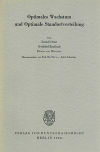Abbildung von: Optimales Wachstum und Optimale Standortverteilung. - Duncker & Humblot