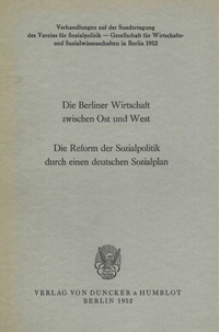 Abbildung von: Die Berliner Wirtschaft zwischen Ost und West. - Duncker & Humblot