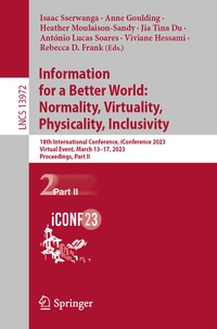 Abbildung von: Information for a Better World: Normality, Virtuality, Physicality, Inclusivity - Springer