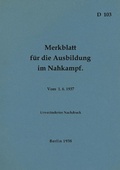Cover: D 103 Merkblatt f&uuml;r die Ausbildung im Nahkampf - Books on Demand