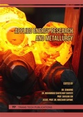 Cover: Applied Energy Research and Metallurgy - Trans Tech Publications Ltd