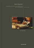 Cover: Reine Sprache? - De Gruyter