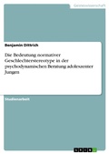 Cover: Die Bedeutung normativer Geschlechterstereotype in der psychodynamischen Beratung adoleszenter Jungen - GRIN Verlag