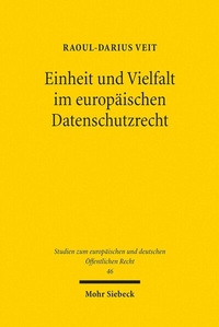 Abbildung von: Einheit und Vielfalt im europäischen Datenschutzrecht - Mohr Siebeck