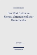 Cover: Das Wort Gottes im Kontext alttestamentlicher Hermeneutik - Mohr Siebeck