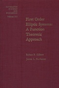 Cover: First Order Elliptic Systems - Academic Press