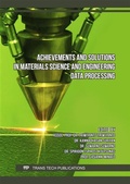 Cover: Achievements and Solutions in Materials Science and Engineering Data Processing - Trans Tech Publications Ltd