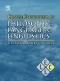 Cover: Concise Encyclopedia of Philosophy of Language and Linguistics - Elsevier