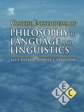 Cover: Concise Encyclopedia of Philosophy of Language and Linguistics - Elsevier