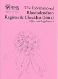 Cover: International Rhododendron Register & Checklist (2004) Fifteenth Supplement - Royal Horticultural Society