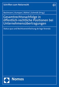 Abbildung von: Gesamtrechtsnachfolge in öffentlich-rechtliche Positionen bei Unternehmensübertragungen - Nomos