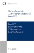 Cover: Verhandlungen des 73. Deutschen Juristentages Bonn 2022 Band II/2: Sitzungsberichte - Diskussion und Beschlussfassung - C.H.BECK