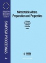 Cover: Metastable Alloys: Preparation and Properties - Elsevier