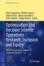 Cover: Optimization and Decision Science: Operations Research, Inclusion and Equity - Springer