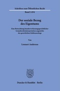 Bild: Der soziale Bezug des Eigentums. - Duncker & Humblot